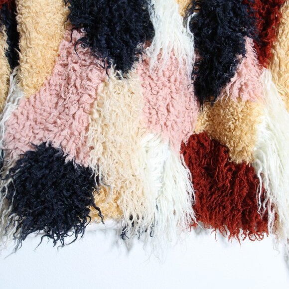 Nico Nico Spirit Faux Fur Bomber Jacket Multi Shaggy Full Zip Size Medium - Picture 10 of 16